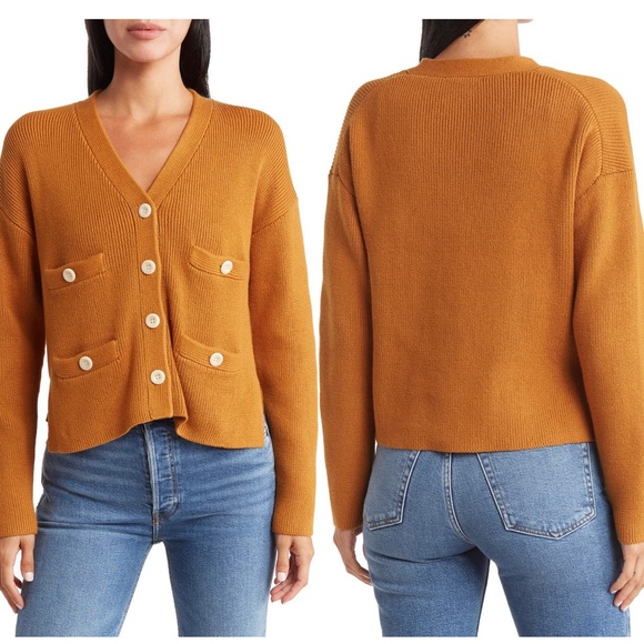Alex Mill Sweaters - Alex Mill Jo Ribbed Cardigan Sweater Caramel Small Knit 100% Cotton NEW